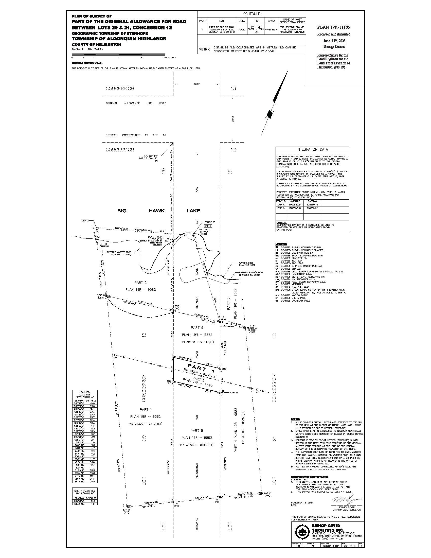 Image shows a planning map of a waterfront property.