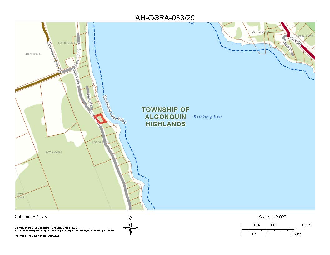 Image shows planning map of a waterfront property.