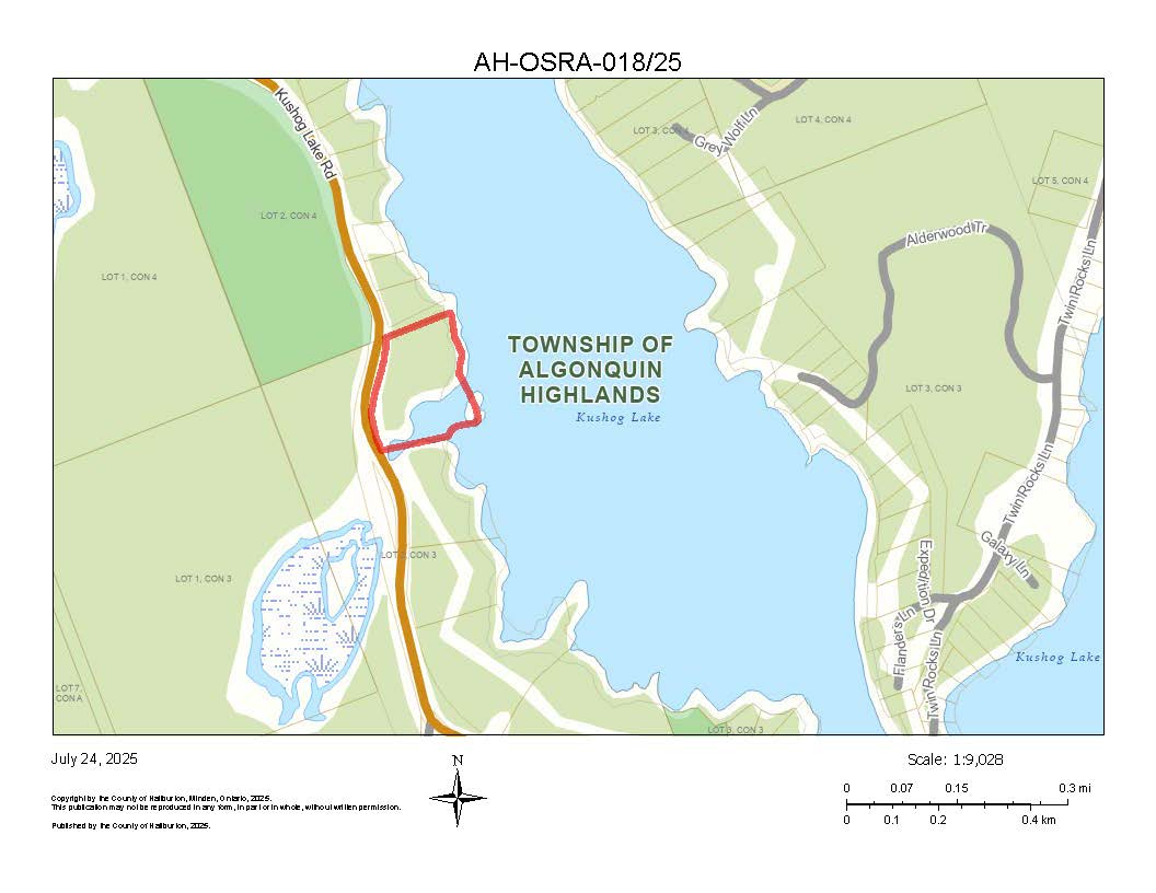 Image shows planning map of waterfront property.