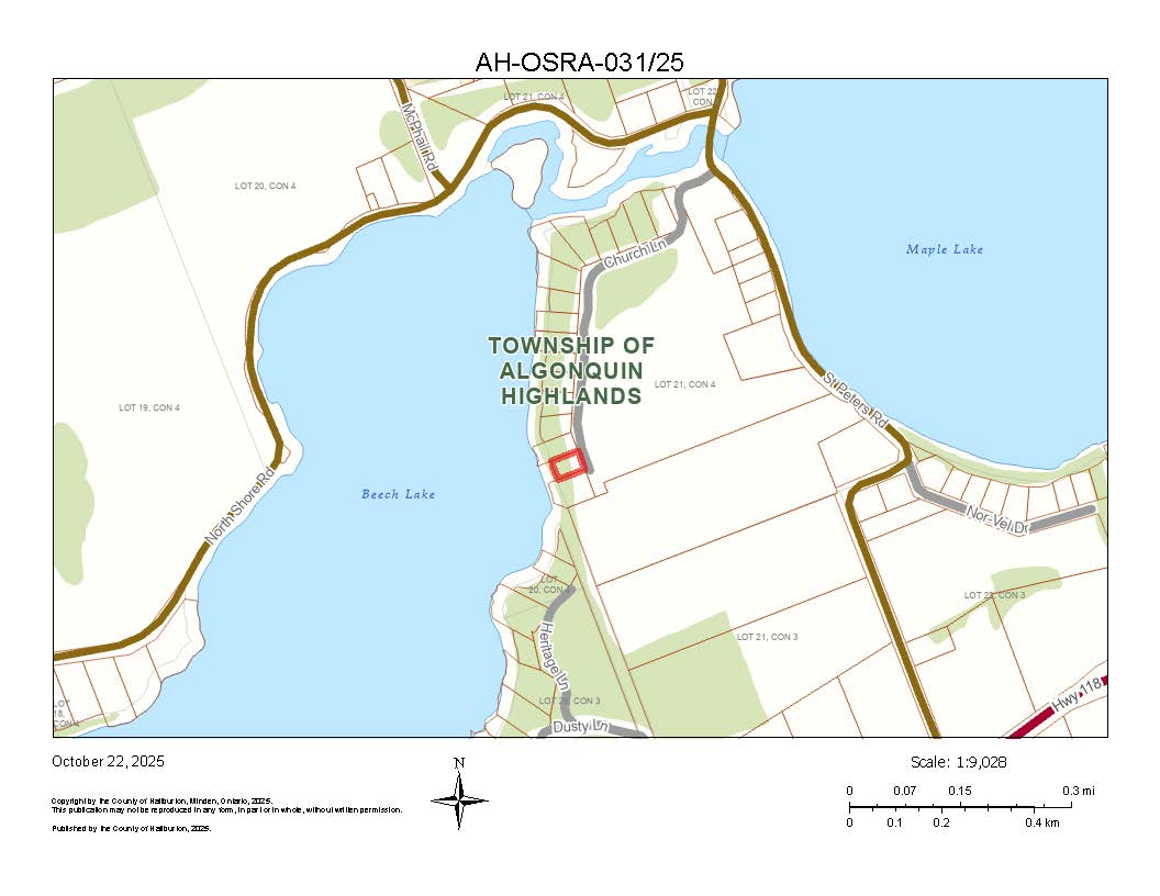 Image shows a planning map of a waterfront property.