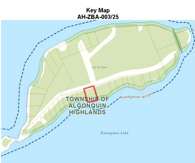 Image shows a planning map of a waterfront property.