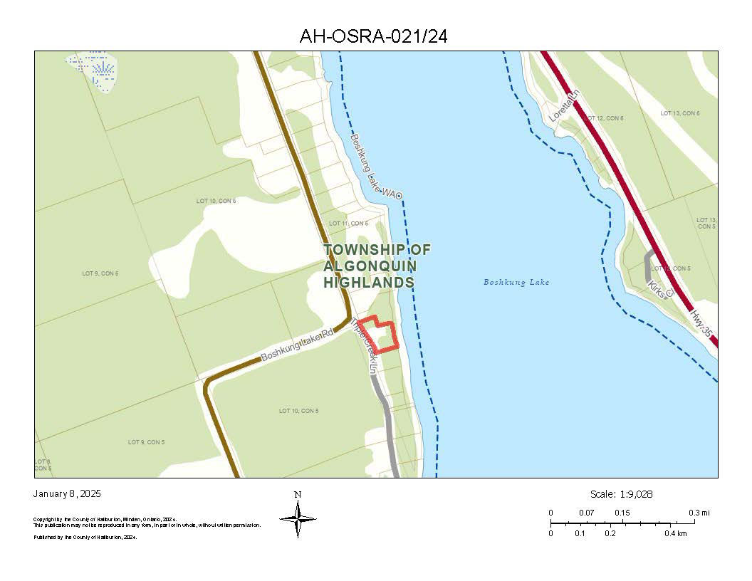 Image shows planning map of waterfront property.