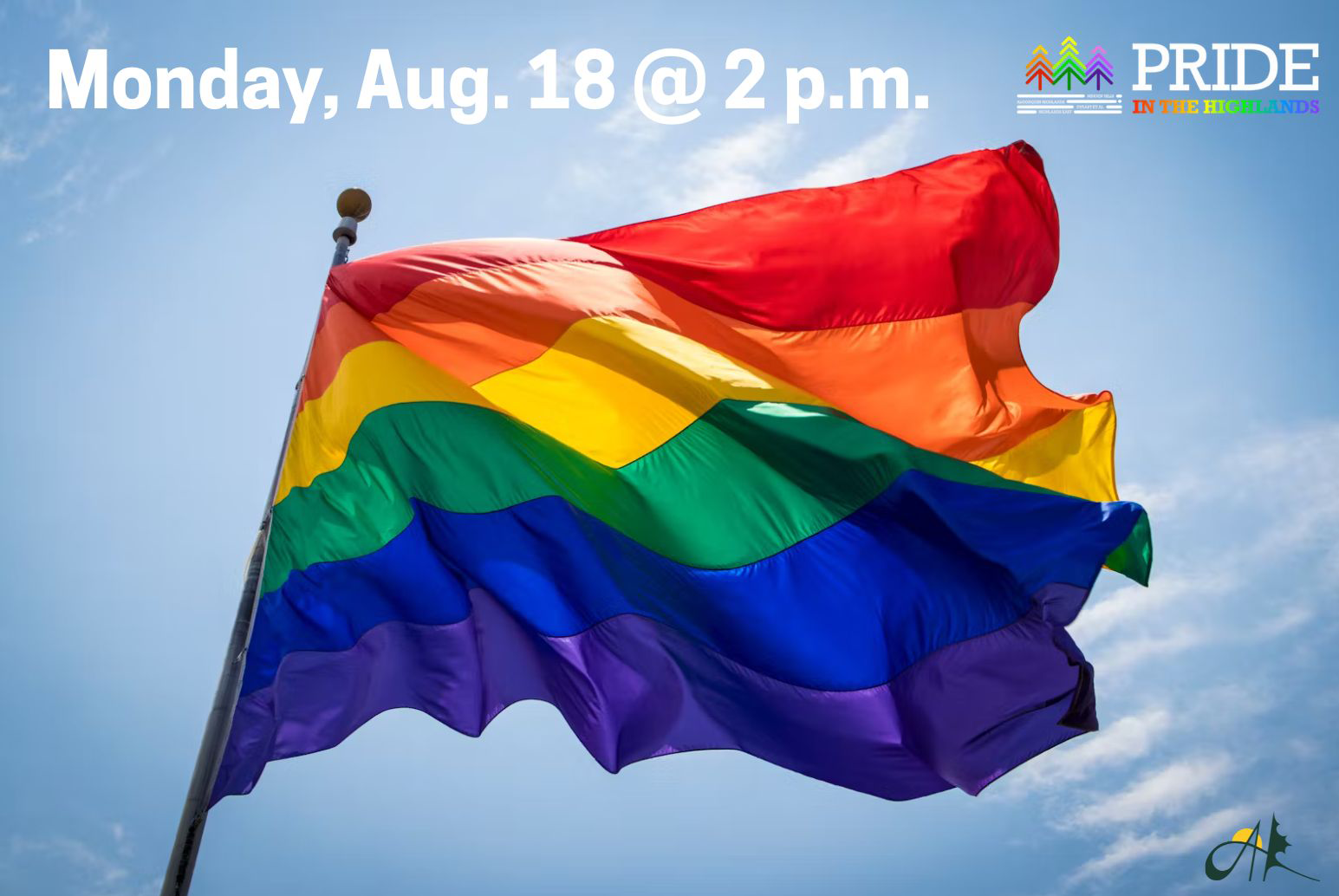Image shows poster for pride flag-raising.