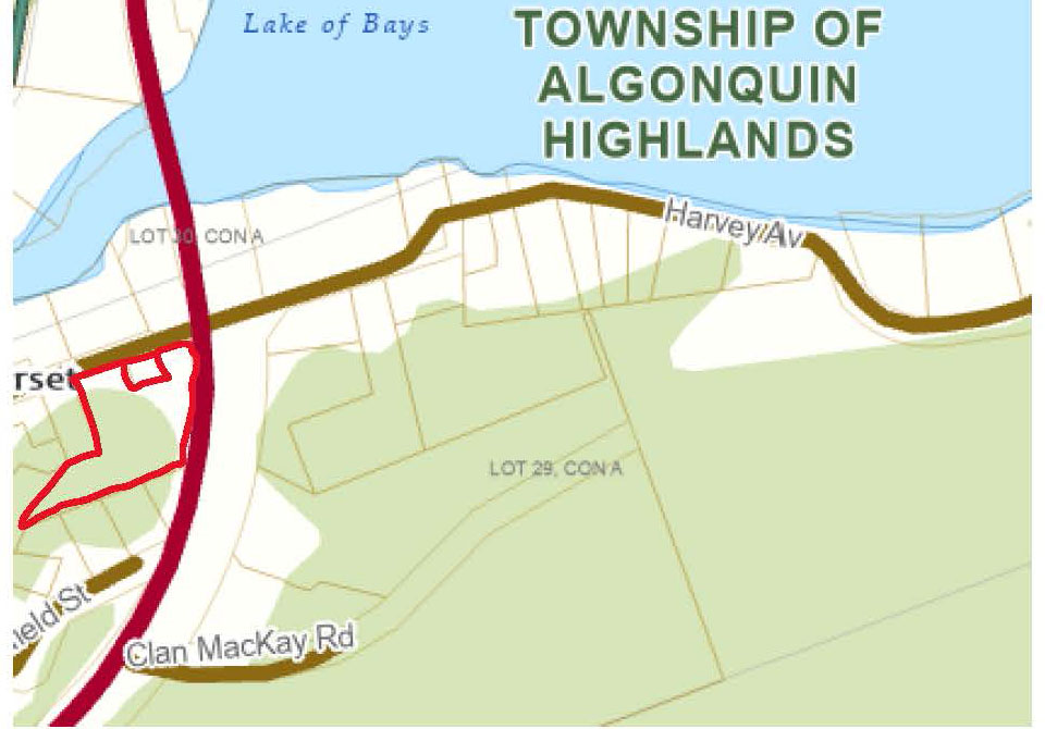 Image shows map with subject property highlighted.