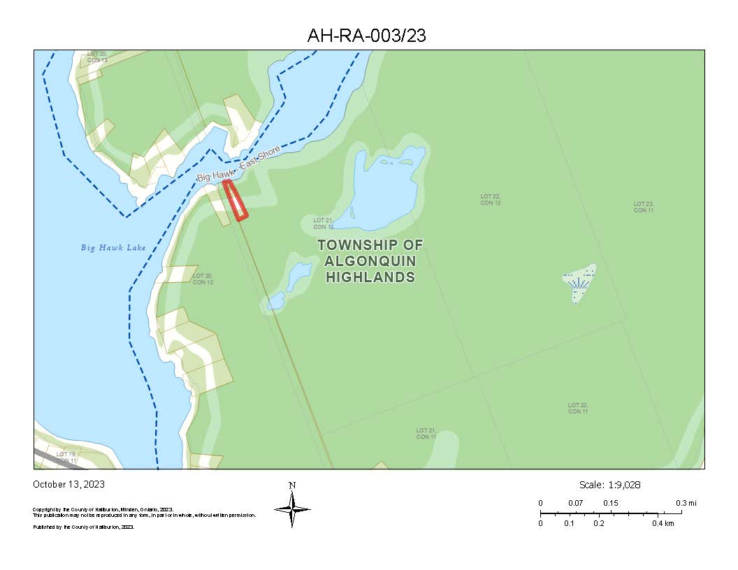 Image shows a planning map of a waterfront property.