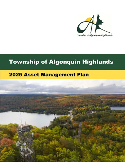 Image shows the cover of the Township's Asset Management Plan. 