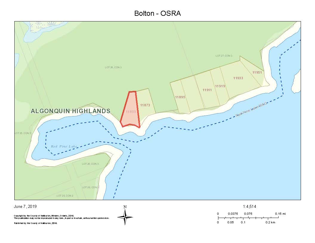 Image shows planning map of waterfront property.
