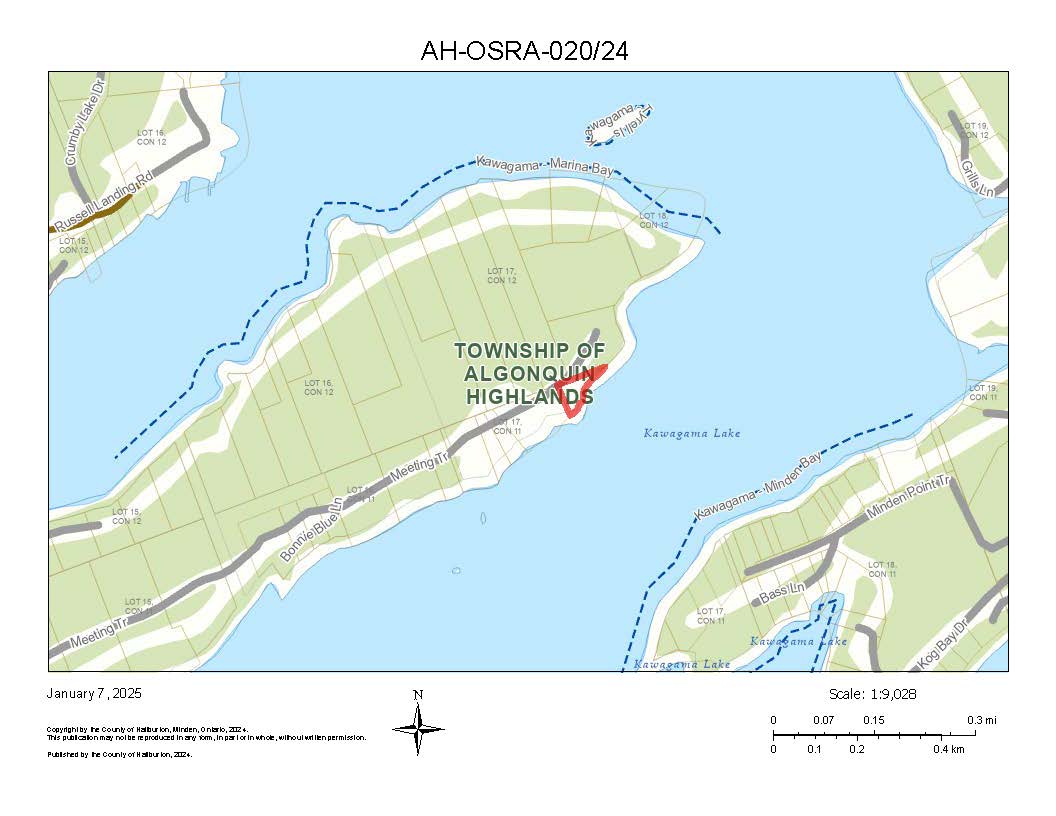 Image shows planning map of waterfront property.