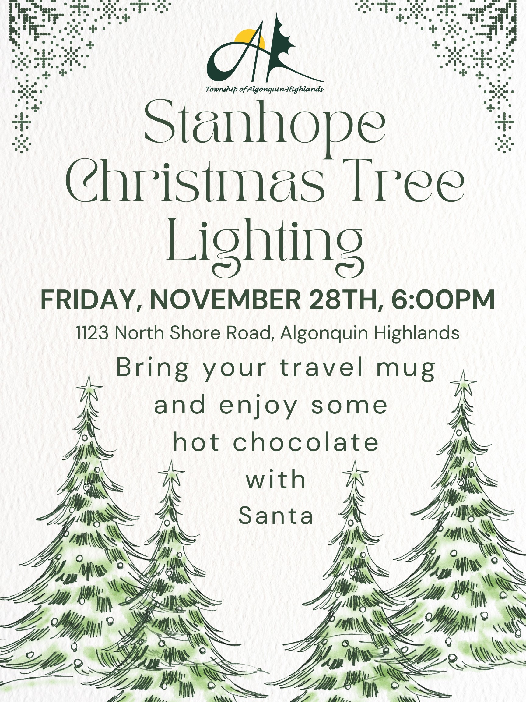 Image show poster for Stanhope tree-lighting.