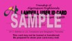 Image shows a pink Algonquin Highlands Landfill User ID card. 