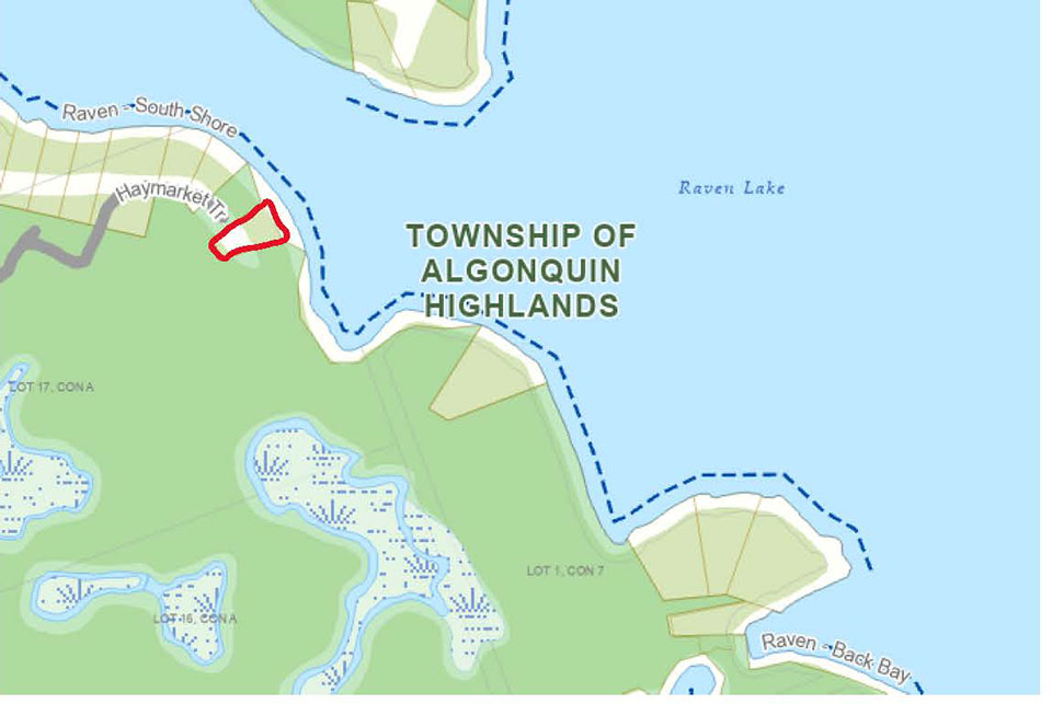 Image shows map with subject property highlighted.