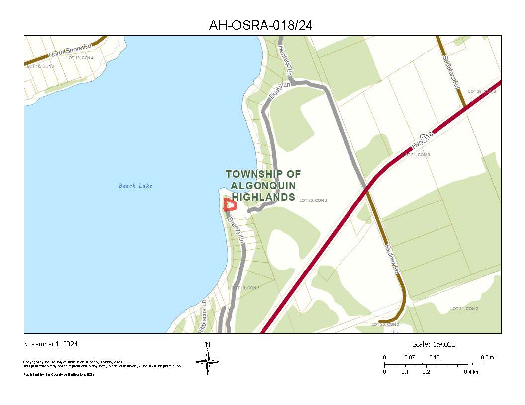 Image shows planning map of waterfront property.