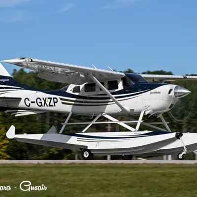 Image shows a pontoon plane.