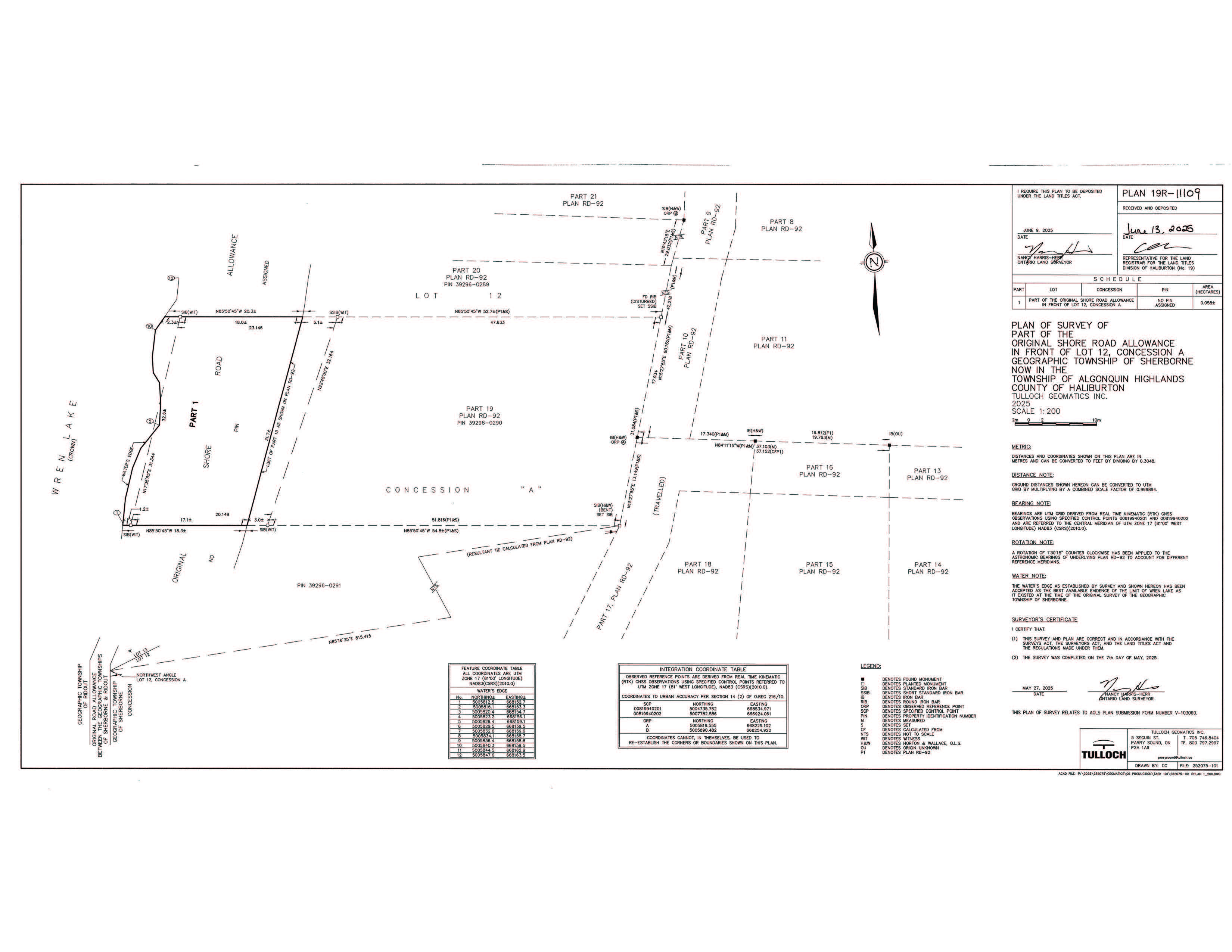 Image shows a planning map of a waterfront property.
