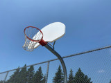 Image shows a basketball net. 