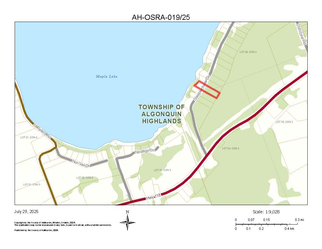 Image shows planning map of waterfront property.